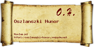 Oszlanszki Hunor névjegykártya