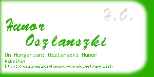 hunor oszlanszki business card